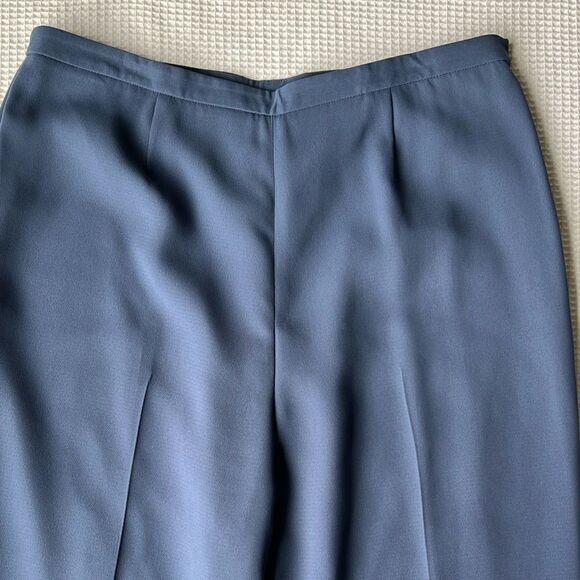 Casual Corner Annex Blue Straight Leg High Rise Lined Side Zip Pants Trousers 16 - Picture 6 of 10